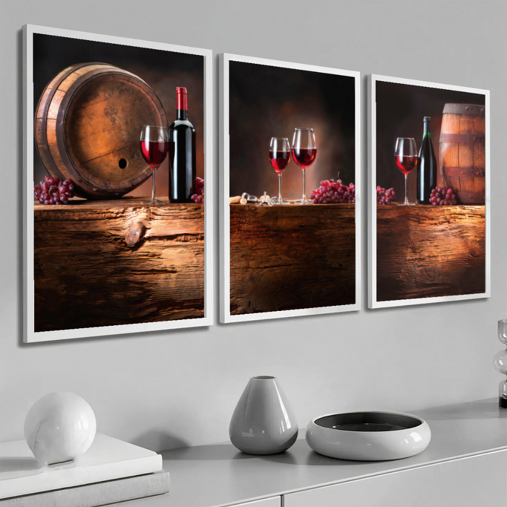 Quadro Decorativo Vinho Moldura Sala Jantar Cozinha