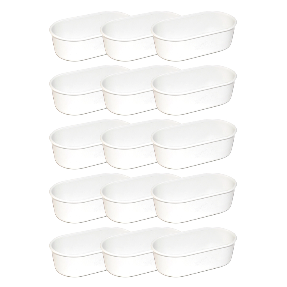 Kit 15 Banheira Para Passaros Leitosa De Fundo 230ml - Ornamental