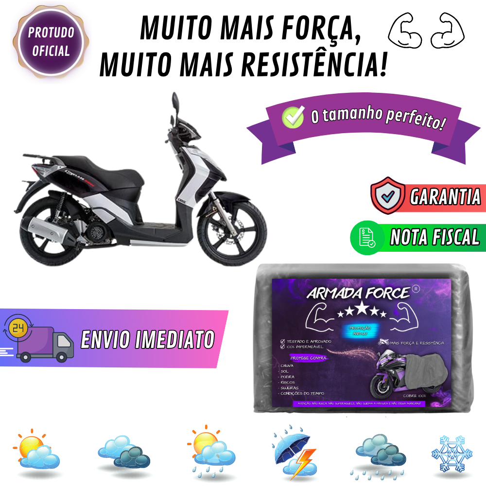 Capa Pra Moto DAFRA CITYCLASS 200i Sem Forro 100% Impermeável Armada Force Protege Sol Chuva Poeira Sem Forro Proteção Anti-UV