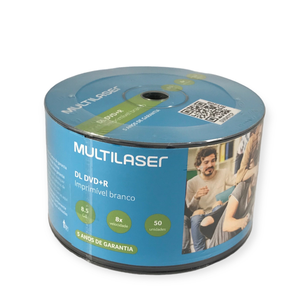 DVD+R MULTILASER DL 240MIN/8.5GB/8X PRINTABLE PINO C/50 UNIDADES