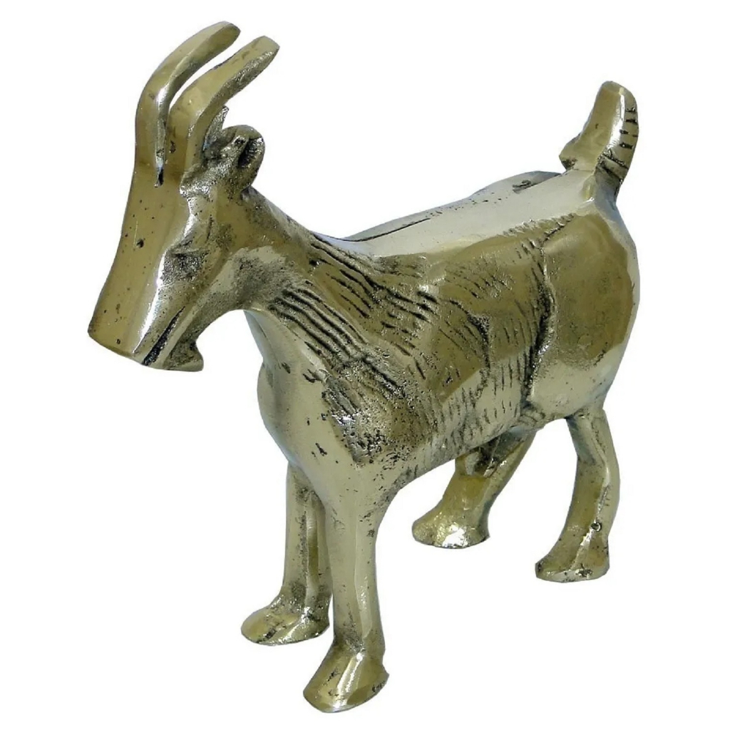 Bode Bronze Escultura Nordeste Cabrito Estatueta Cabra Bicho