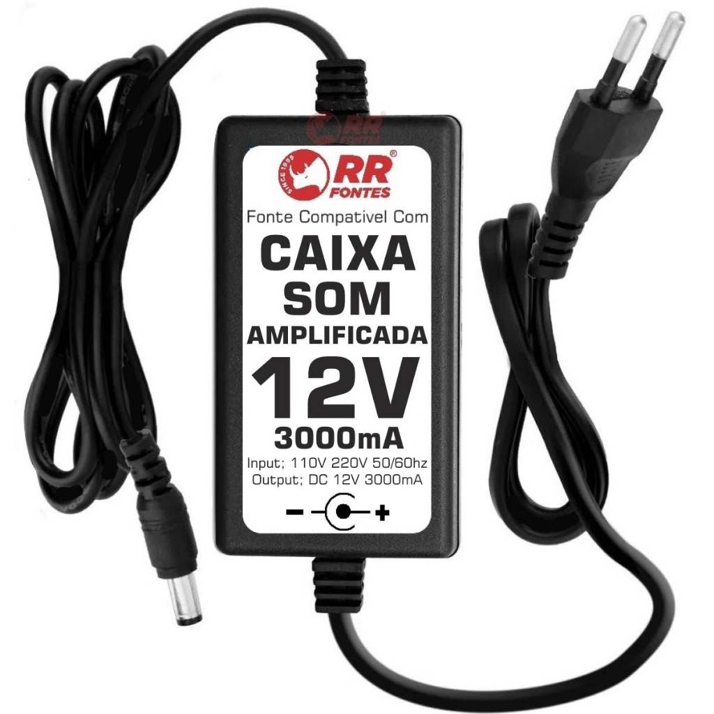 Fonte Carregador DC 12V 3A Para Caixa De Som Beats PILL XL B0514