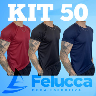 KIT 50 Camisetas DRY FIT - Corrida Academia Casual