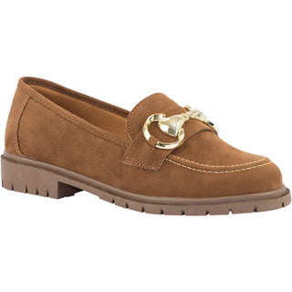 Sapato Feminino Mocassim Boyfriend Tratorado Confortável Salto Baixo Loafer Flat Macio Casual Dia a Dia