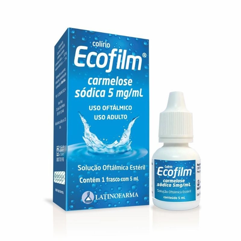 Colirio Oftalmico Ecofilm carmelose sodica 5mg/ml. em Oferta na Shopee
