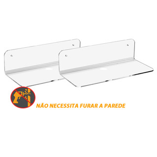 Prateleira Suspensa Transparente Não Precisa Furar A Parede