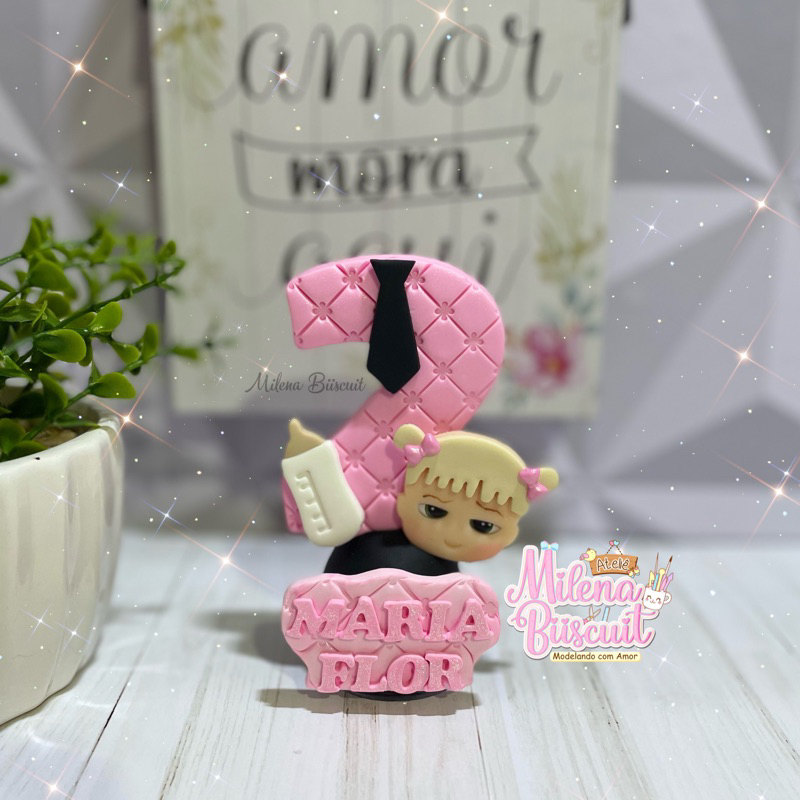 Vela Personalizada Poderosa Chefinha Menina/Vela de aniversário em Biscuit