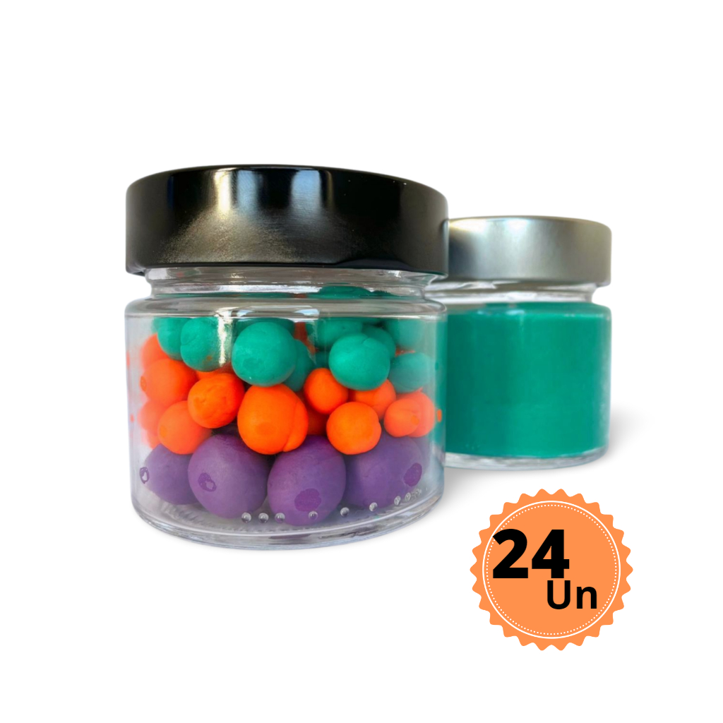 Kit 24 Potes de Vidro Pianezza 210ml Tampas para Velas Artesanais Geleias Doces