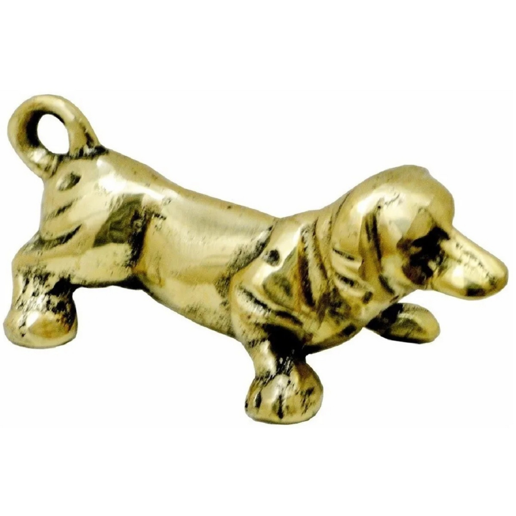 Cachorro Dachshund Basset Em Bronze Escultura Estatueta Cães