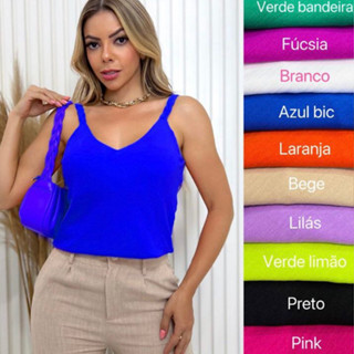 Blusa regata com trança crepe duna sem bojo alça larga