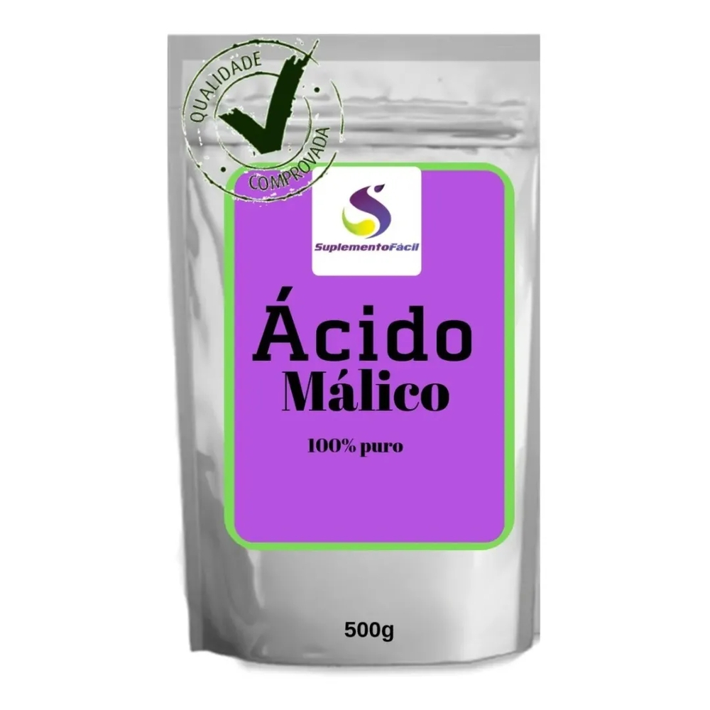 Ácido Málico Puro 500g Puro - Suplemento Fácil