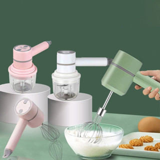 Mini Batedeira Processador Triturador E Mix De Alimentos - 2 em 1 Sem Fio Misturador Elétrico 3 Velocidades Recarregável