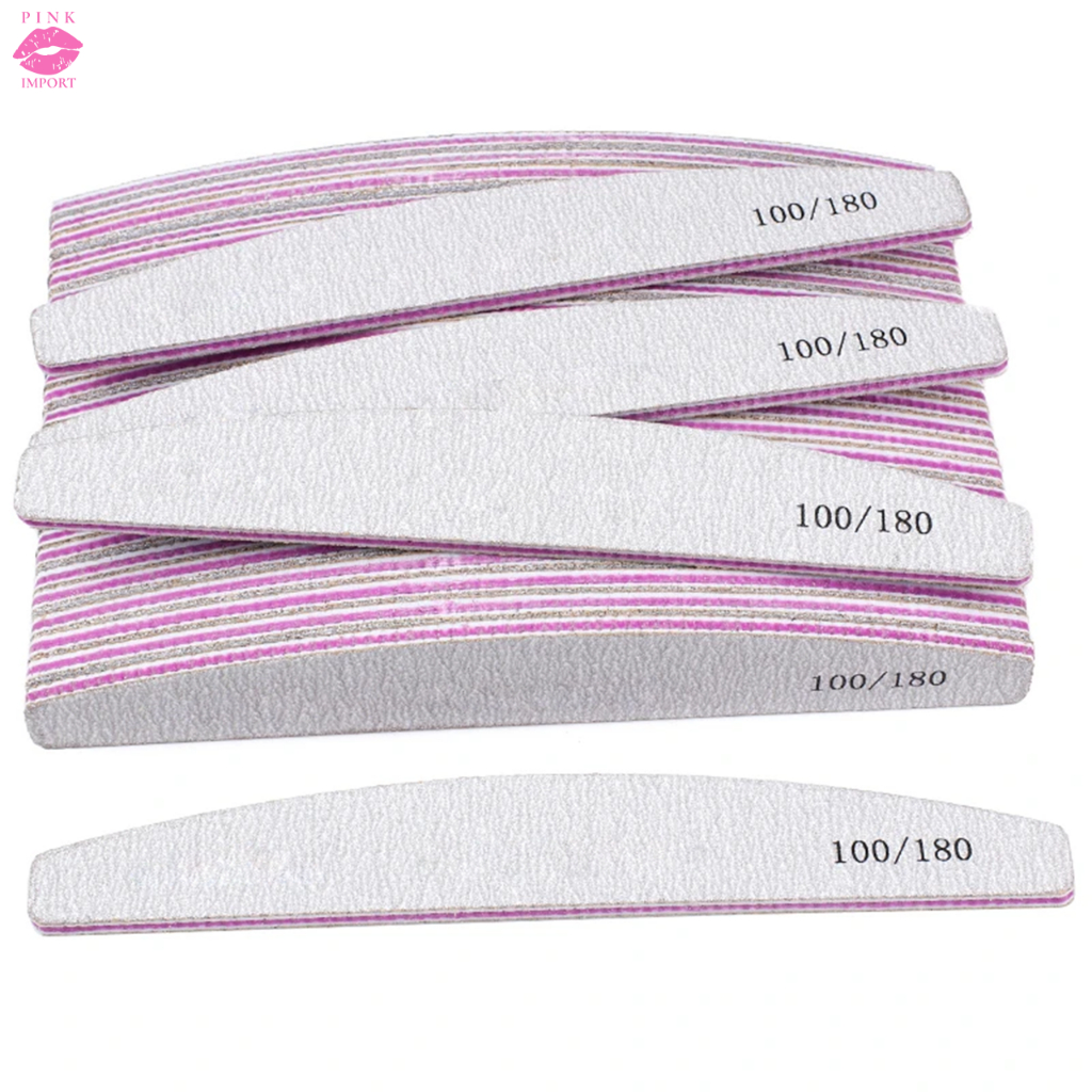 Kit Lixas para Unhas de Gel Acrigel Porcelana 100/180 Bumerangue Boomerang