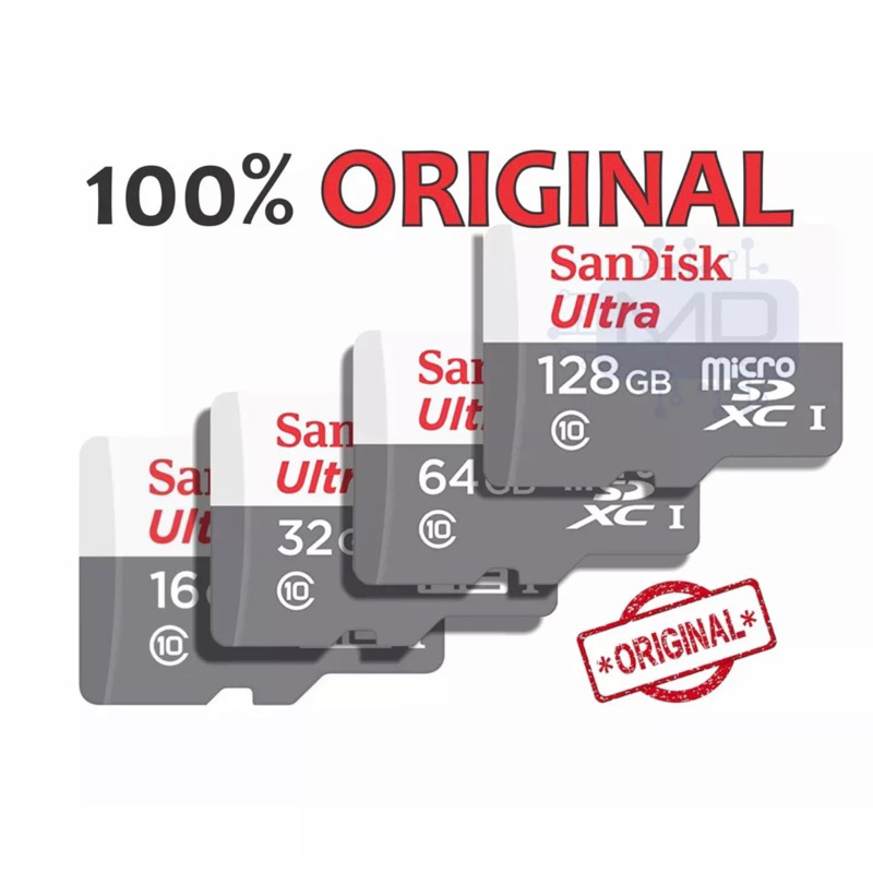 Cartão de Memória Sandisk 100% Original com Nota fiscal Ultra 16GB 32GB 64GB 128GB 100mb/s Classe 10 Micro sd para smartphones notebooks fones cameras de seguraça