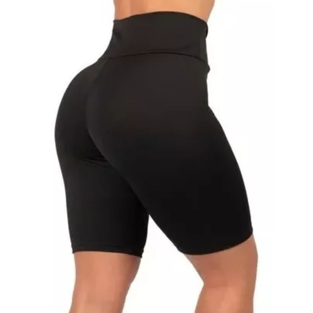Bermuda Legging Feminina Suplex Ciclista Até O Joelho Preta — imagem 2 de 2