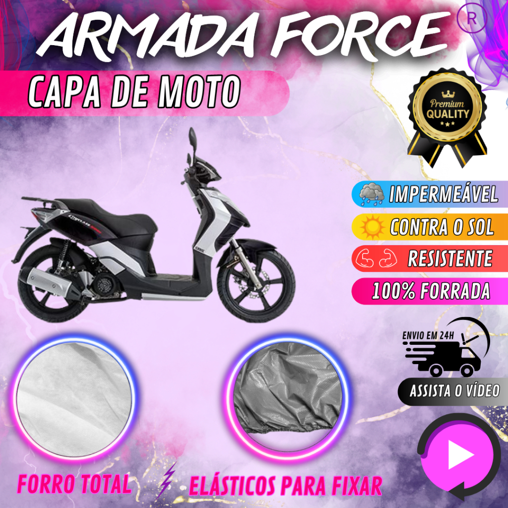 Capa para Cobrir DAFRA CITYCLASS 200i 100% Forrada Armada Force Impermeável Protege Sol Chuva Poeira