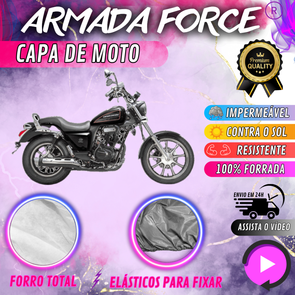 Capa para Cobrir DAFRA HORIZON 150 100% Forrada Armada Force Impermeável Protege Sol Chuva Poeira