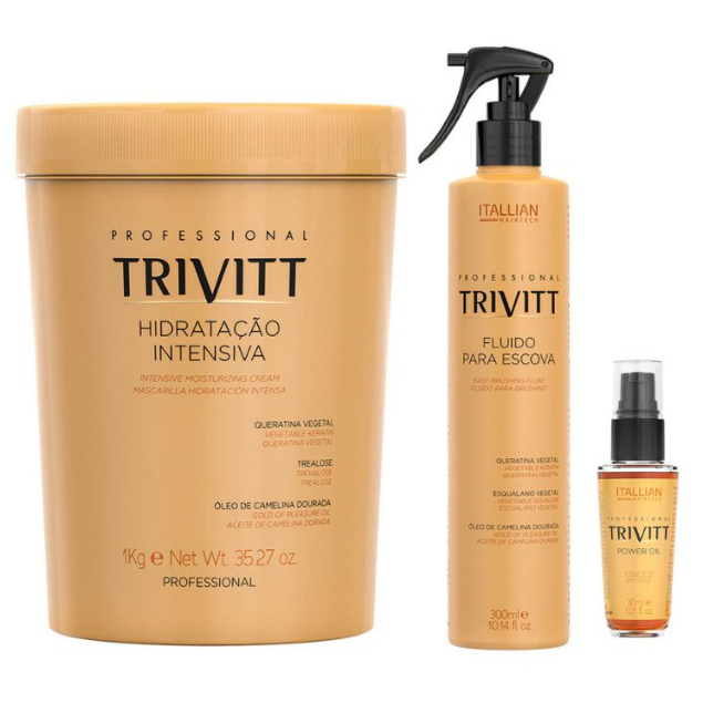 Trivitt Máscara Hidratação 1kg + Fluido Escova + Power Oil