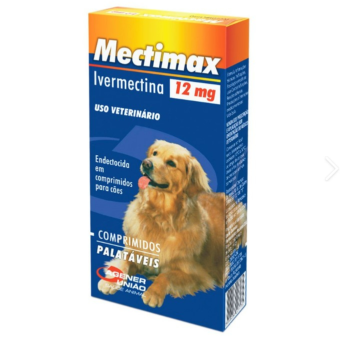 Mectimax 12mg 4 Comprimidos Antiparasitário para Cães Agener - Pets
