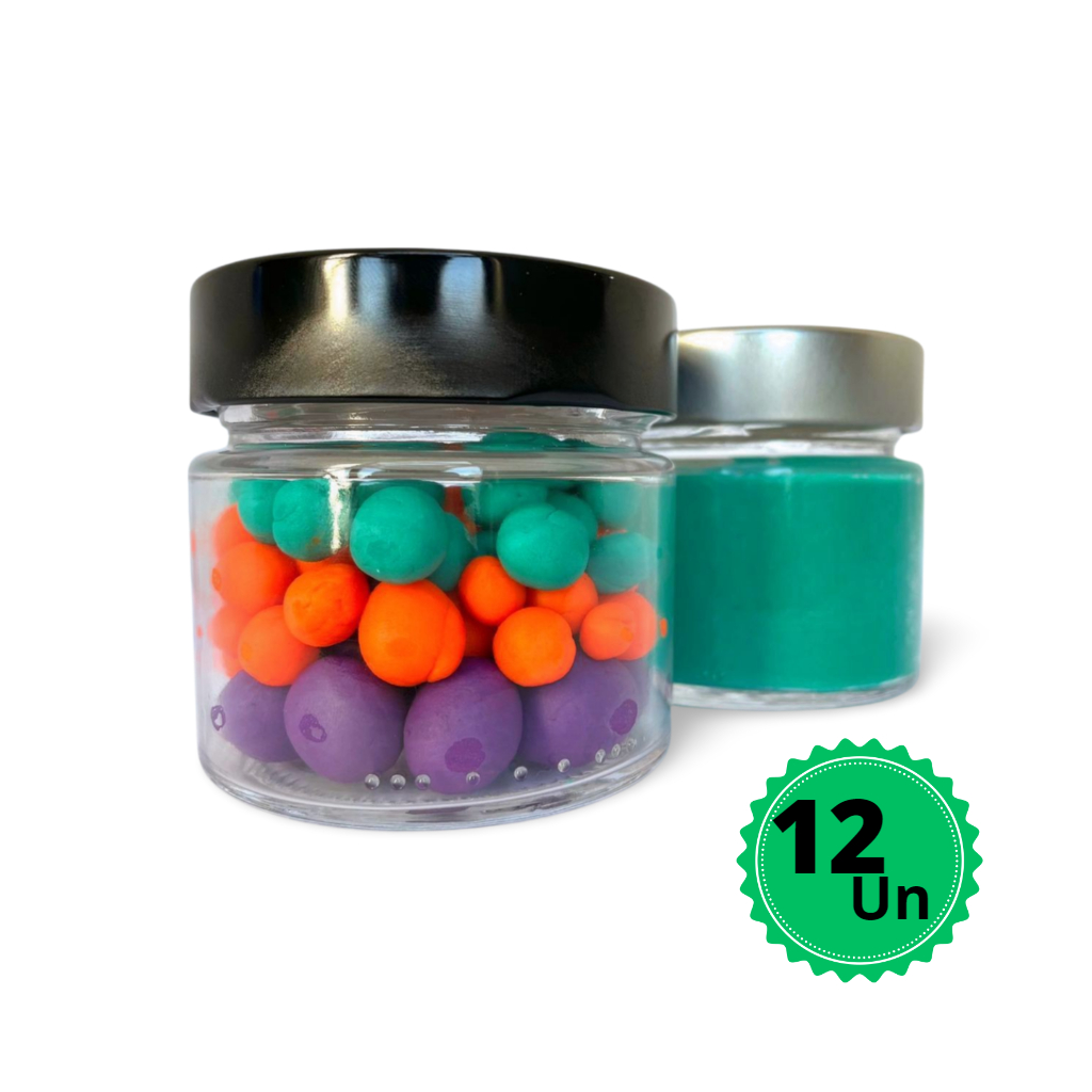 Kit 12 Potes de Vidro Pianezza 210ml para Velas Artesanais Geleias Doces