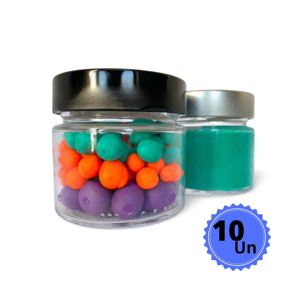 Kit c/10 Potes de Vidro Pianezza 210ml c/Tampas Perfil Largo