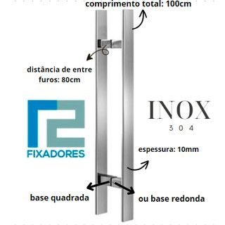 Puxador BARRA CHATA 1M INOX 304 POLÍDO p/ Porta de vidro, madeira, alumínio e portão em Oferta na Shopee