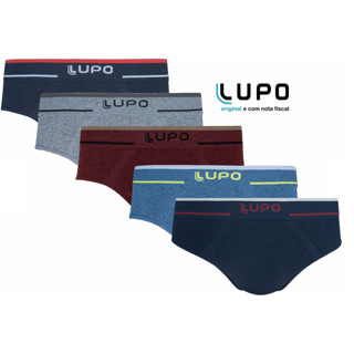 Cueca Lupo 624 Kit 5 Peças Slip Microfibra Sem Costura Original