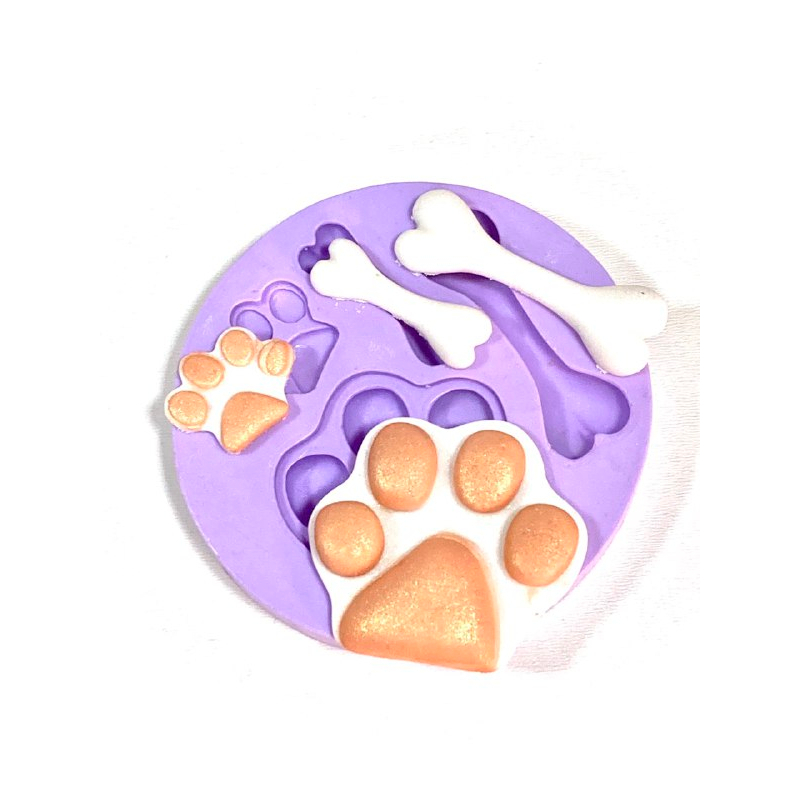 MOLDE DE SILICONE PATINHAS OSSO PARA DECORAR F89