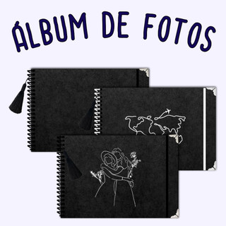 Álbum de Fotos Preto A5 (15x20cm) 40 Páginas