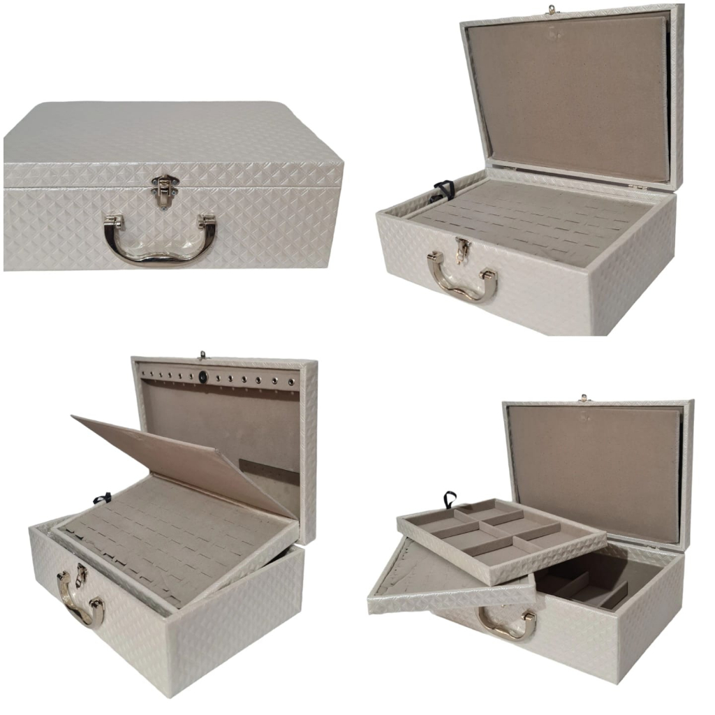 Maleta Estojo Porta Jóias Extra grande tripla