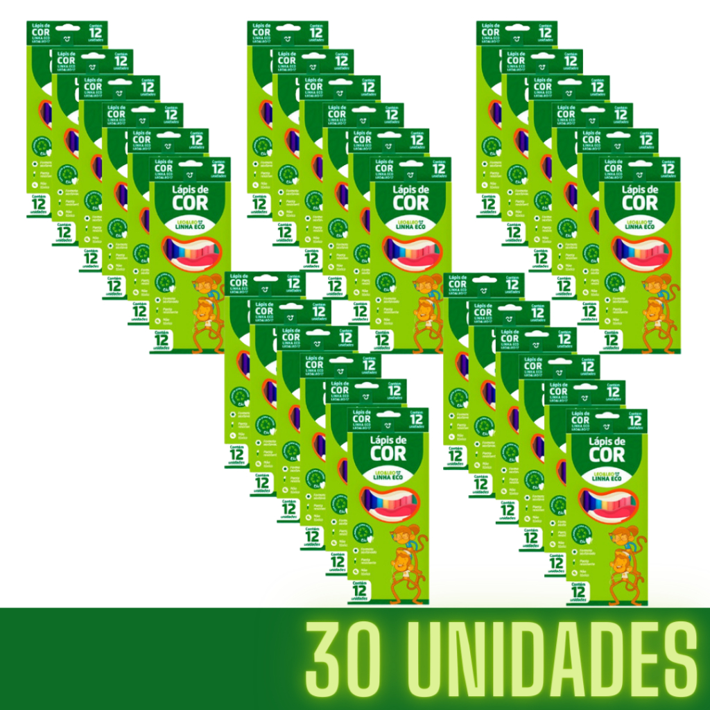 Pacote C/30 Lapis De Cor Grande/ Leo Leo em Oferta na Shopee