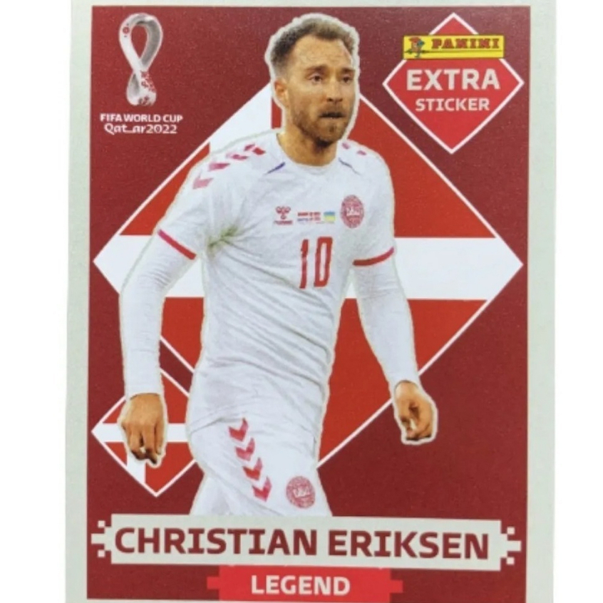 Figurinha Legend Bordô Christian Eriksen Copa Do Mundo Fifa Qatar 2022 Original Panini