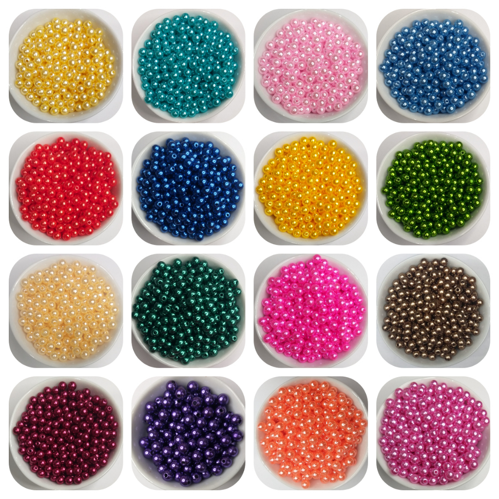 Imagem Kit 2000 Pérolas 6mm Miçangas Diversas Cores Artesanato