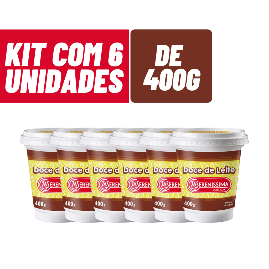 6x De 400g - Doce de leite La Serenissima Argentino