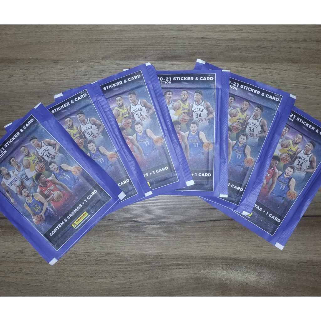 Kit 500 Figurinhas + 100 Cards Nba 2020-21 Sticker E Card Collection (100 Envelopes)
