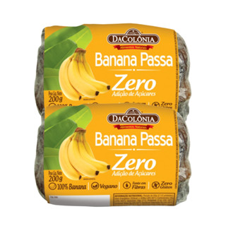2 Banana Passa Zero Açúcar 200g Cada - Dacolônia