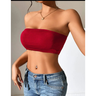 Cropped Feminino Faixa Canelado Sem Bojo Tendência