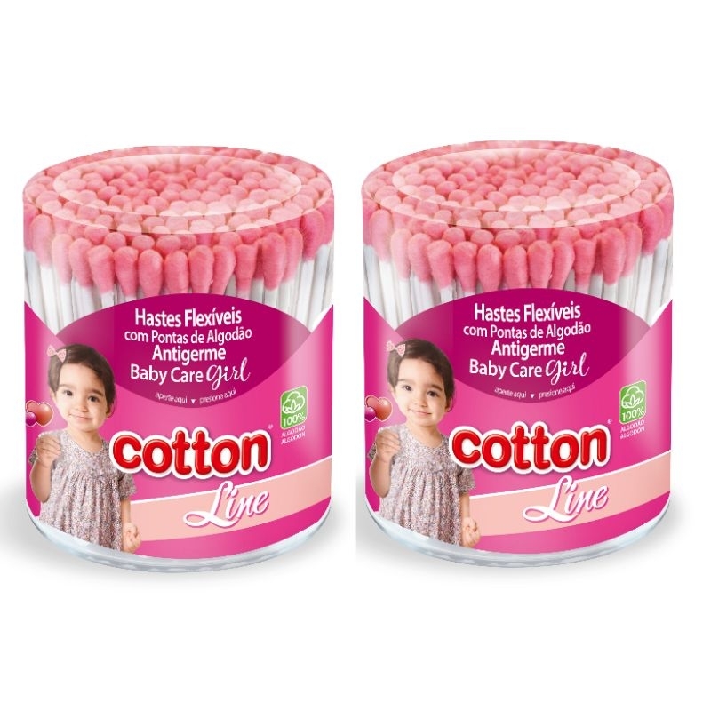 Hastes Flexíveis Kit 2 Potes 150 Unid. Cada - Cotton Line