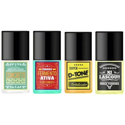 Kit 4UN Bases de Tratamento para as Unhas SOS Concreto Endurecedor + Fermento Ativo + Dtone + Xi lascou -  Top Beauty