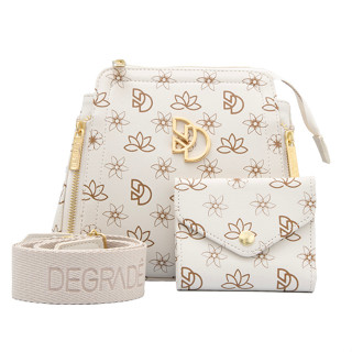 Kit Bolsa Feminina Transversal e de Ombro + Carteira Feminina Pequena Degradê