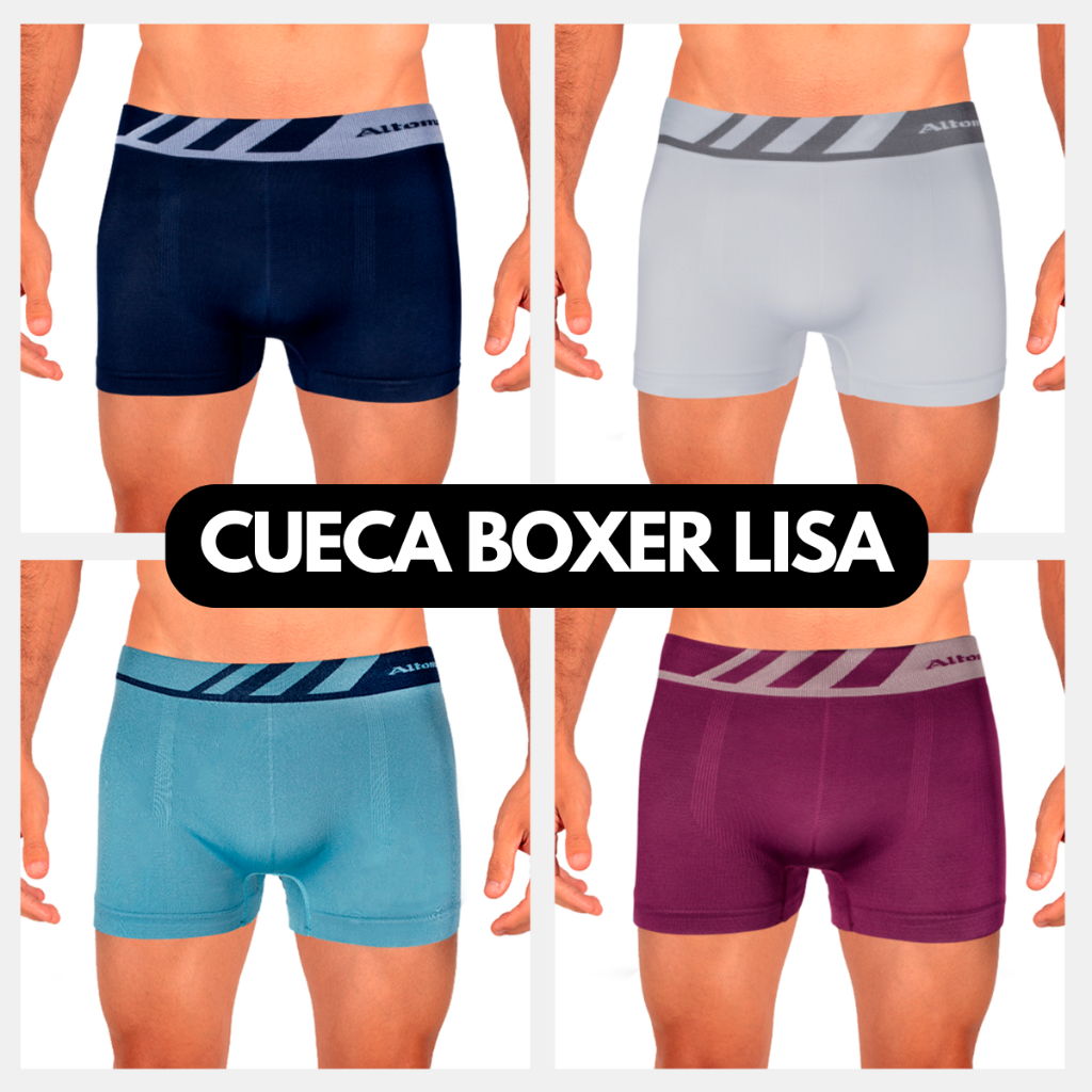 Cueca Boxer Masculino Lisa Sem Costura Microfibra Confortável