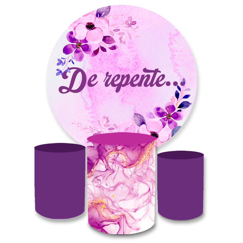Kit Painel Redondo Sublimado + Trio Capa Cilindros De Repente A Pronta Entrega