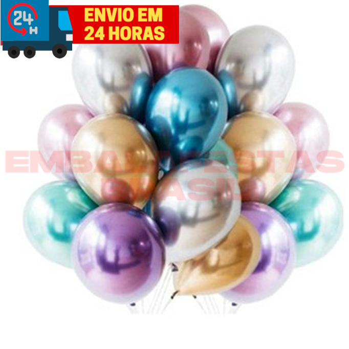 15 Unidades Balão Cromado Tamanho 5 Varias Cores em Oferta na Shopee