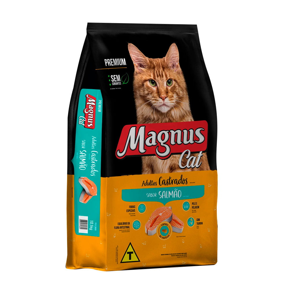 Ração  para gatos castrados Magnus Cat Premium Gatos Castrados Sabor SALMÃO 10,1 kg