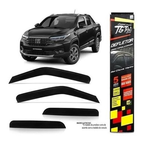 Calha De Chuva Defletor Fiat Strada Cabine Dupla 2020 4p