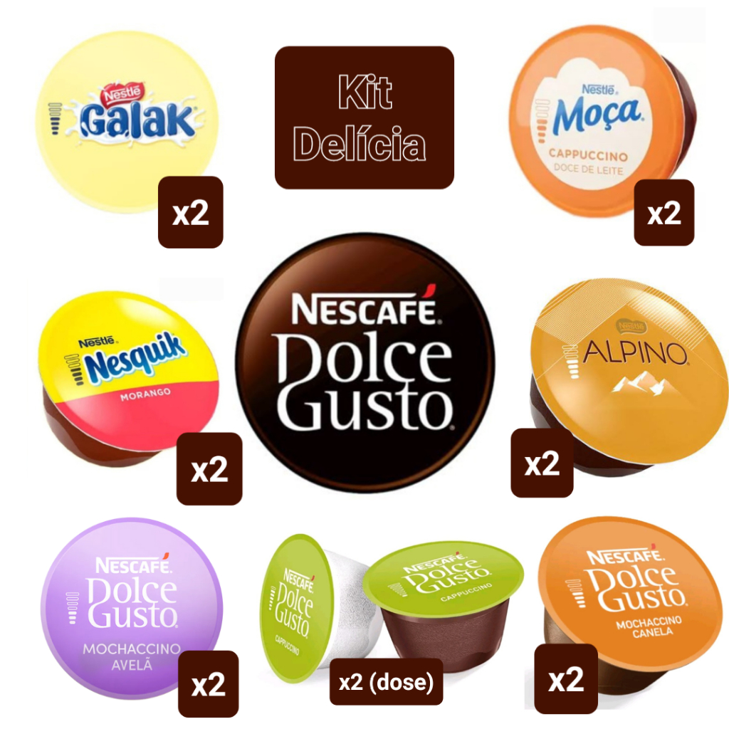 Dolce Gusto Kit Delícia 16 Cápsulas Nescafé Dolce Gusto Café — R$ 49,90 em Shopee