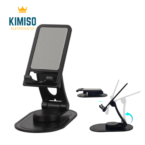 Suporte para celular e tablet dobravel e portatil de mesa