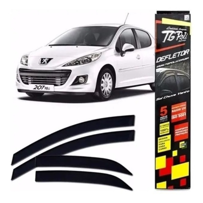 Calha Chuva Deflet Peugeot 206/207 00/15 4p Hat Sed Tg Poli