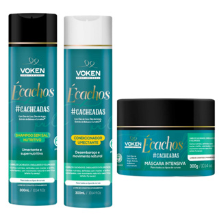 Voken - Shampoo + Condicionador + Máscara para Cachos