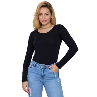Blusa Feminina Segunda Pele Manga Longa Outono Inverno